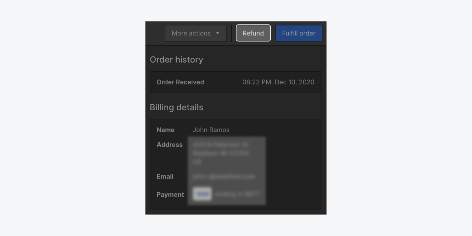 You can refund an order in the Webflow Designer.