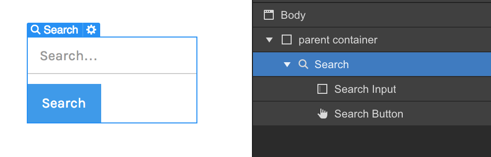 The default structure of the search component.