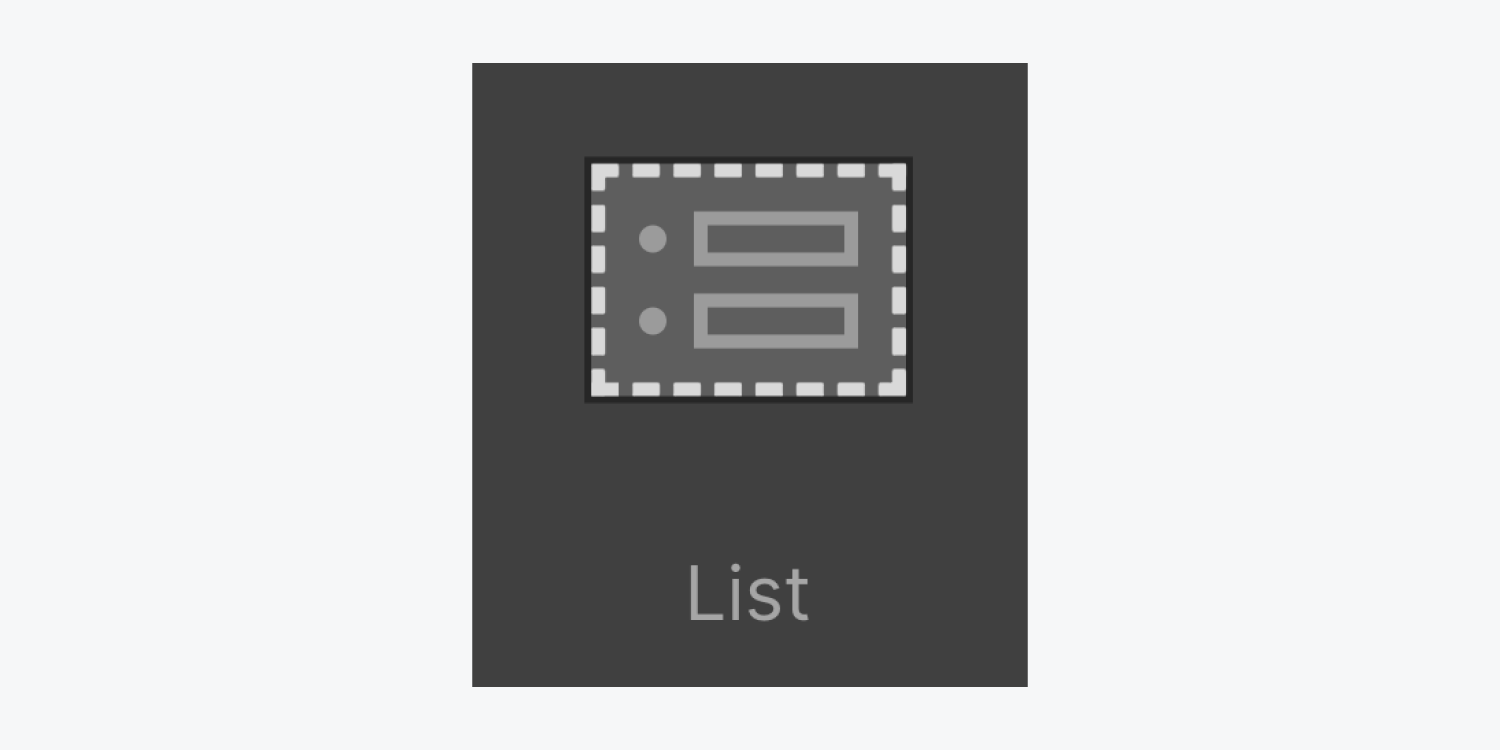 The List element icon.