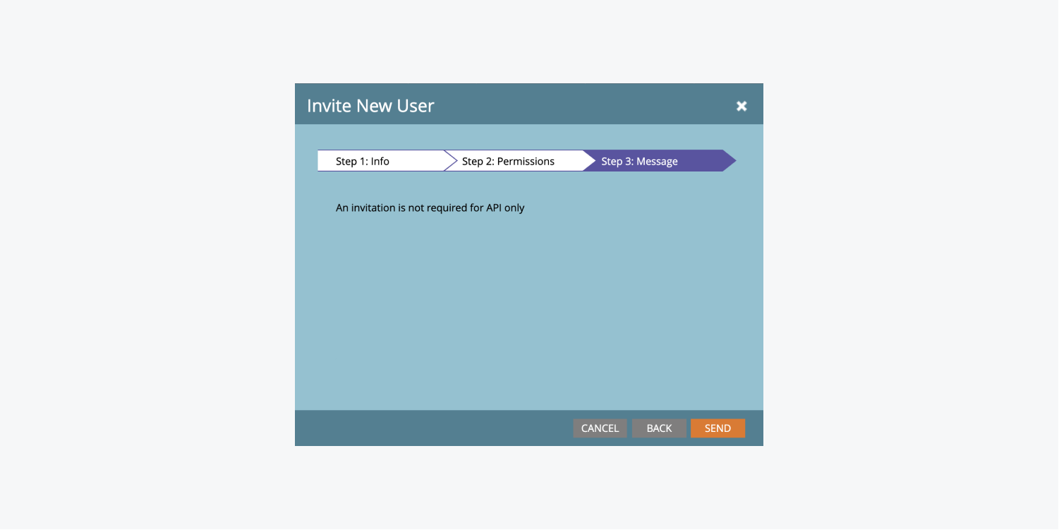 Alt: Step 3 of Marketo’s “Invite New User” modal lets you create the new user by pressing the “Send” button. 