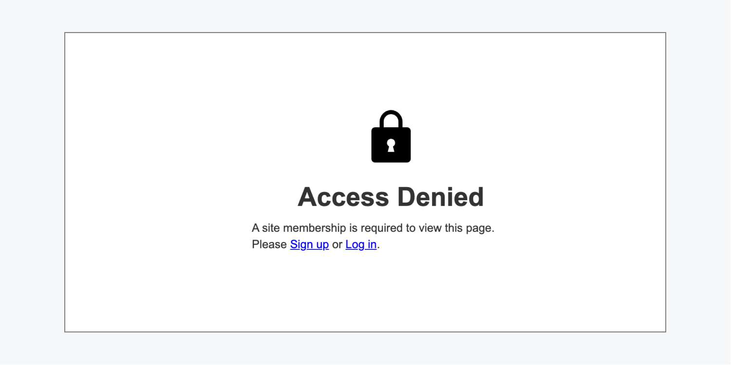 The Access denied page.