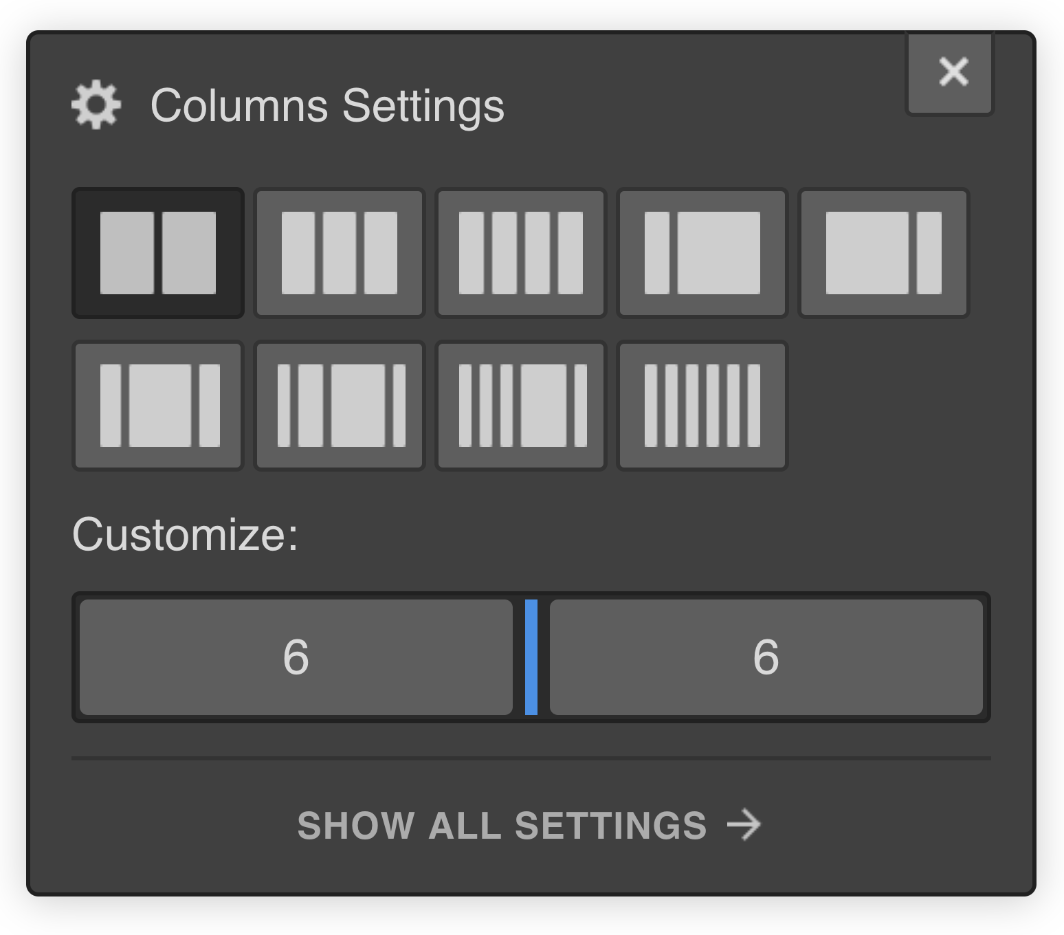 Columns Settings