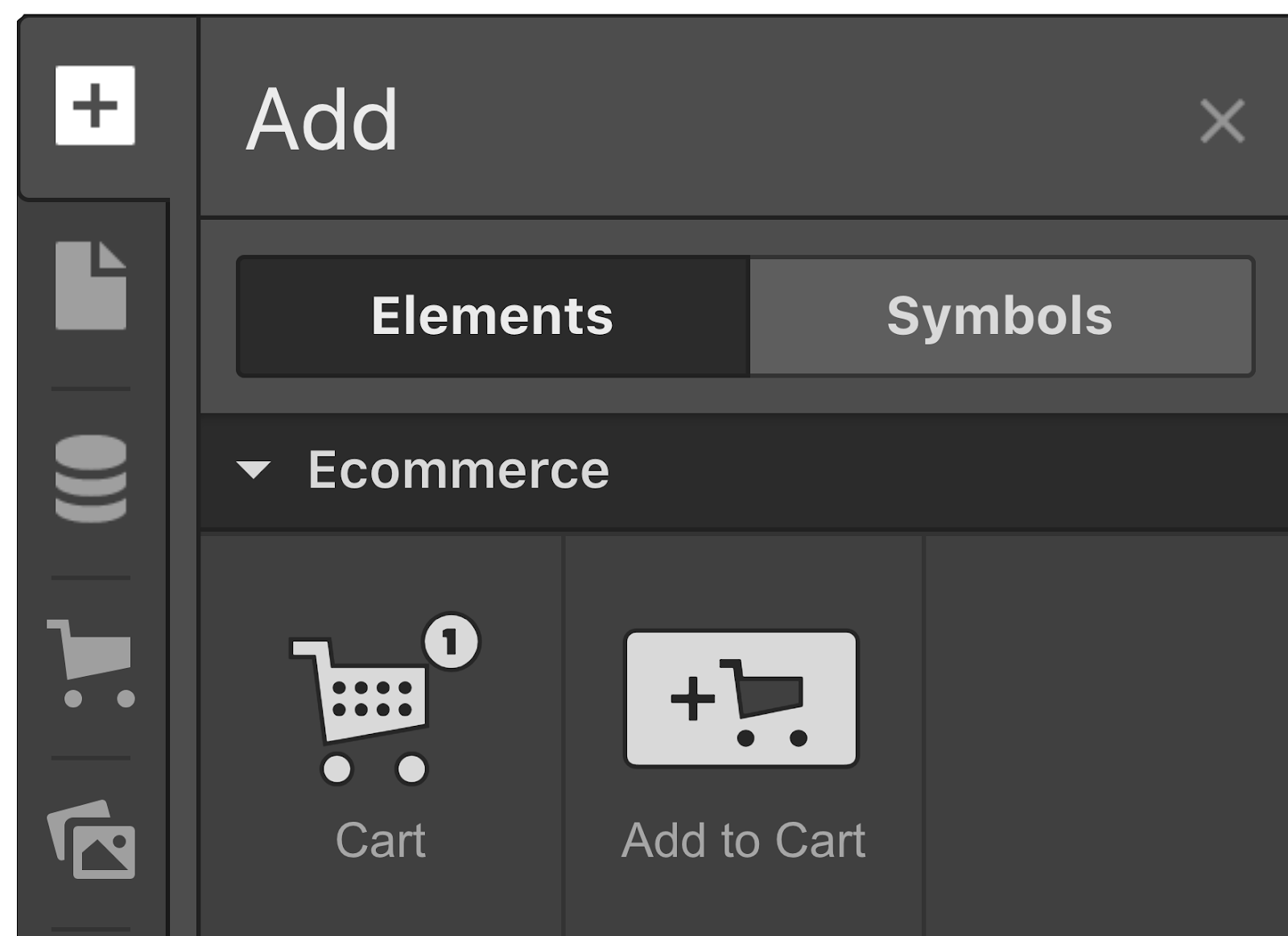 Add a cart from the Add panel.