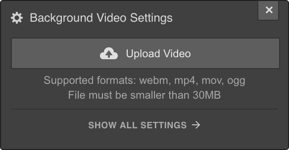 Webflow Background Video Settings