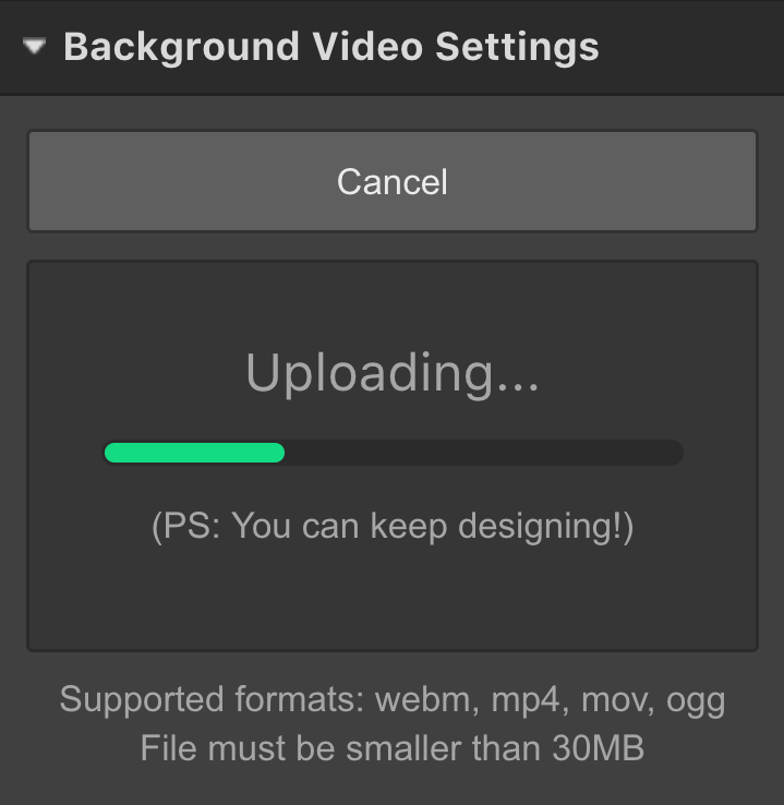 Uploading a Background Video in Webflow