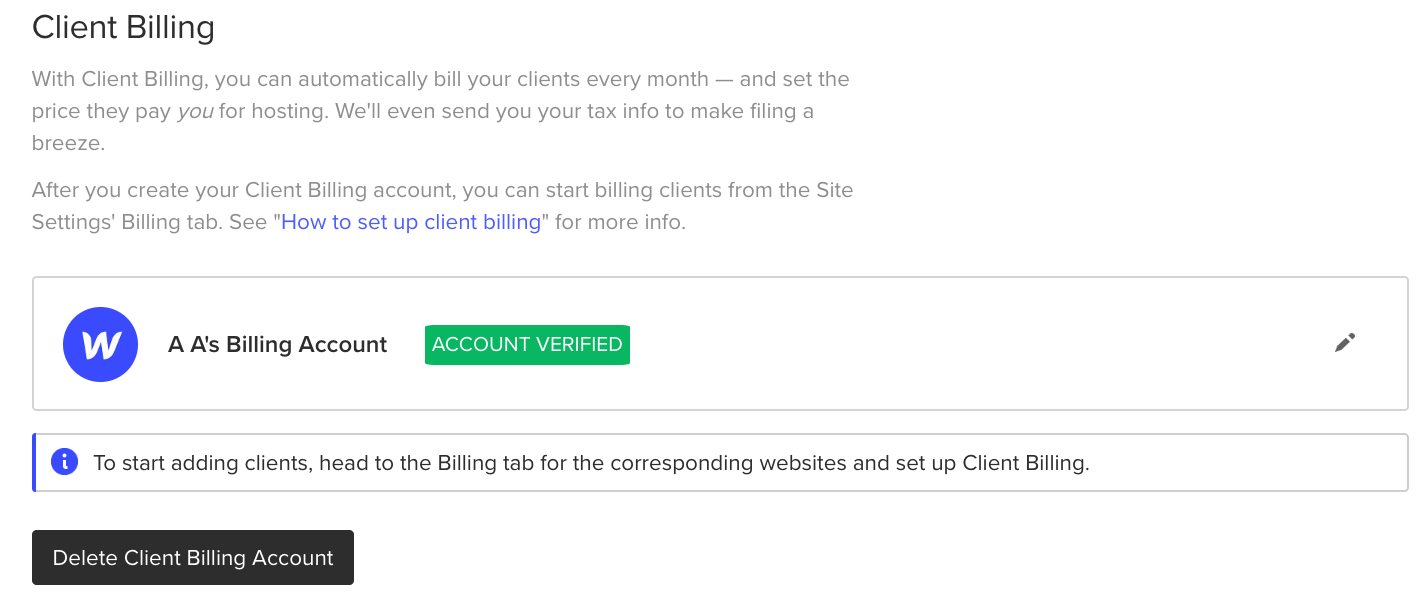 Delete your Client Billing account