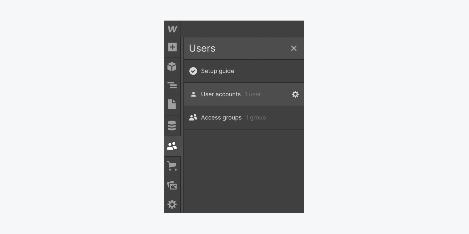 The User accounts tab in the Users panel.