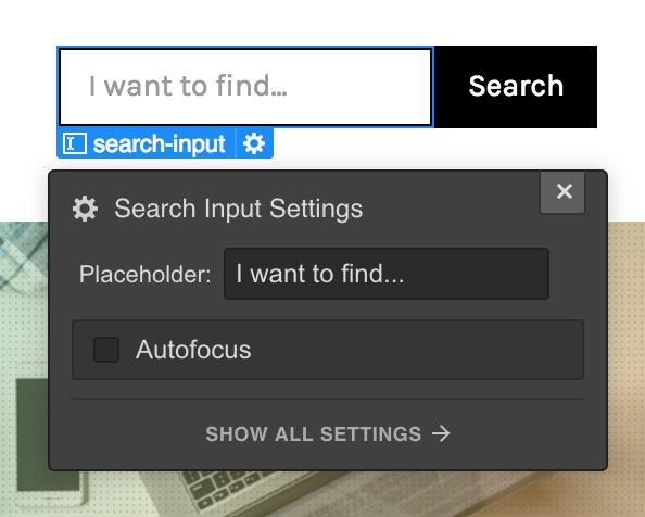 Edit your placeholder text to give visitors an idea of how to search.